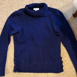 LOFT Women's Deep Blue Turtleneck Sweater